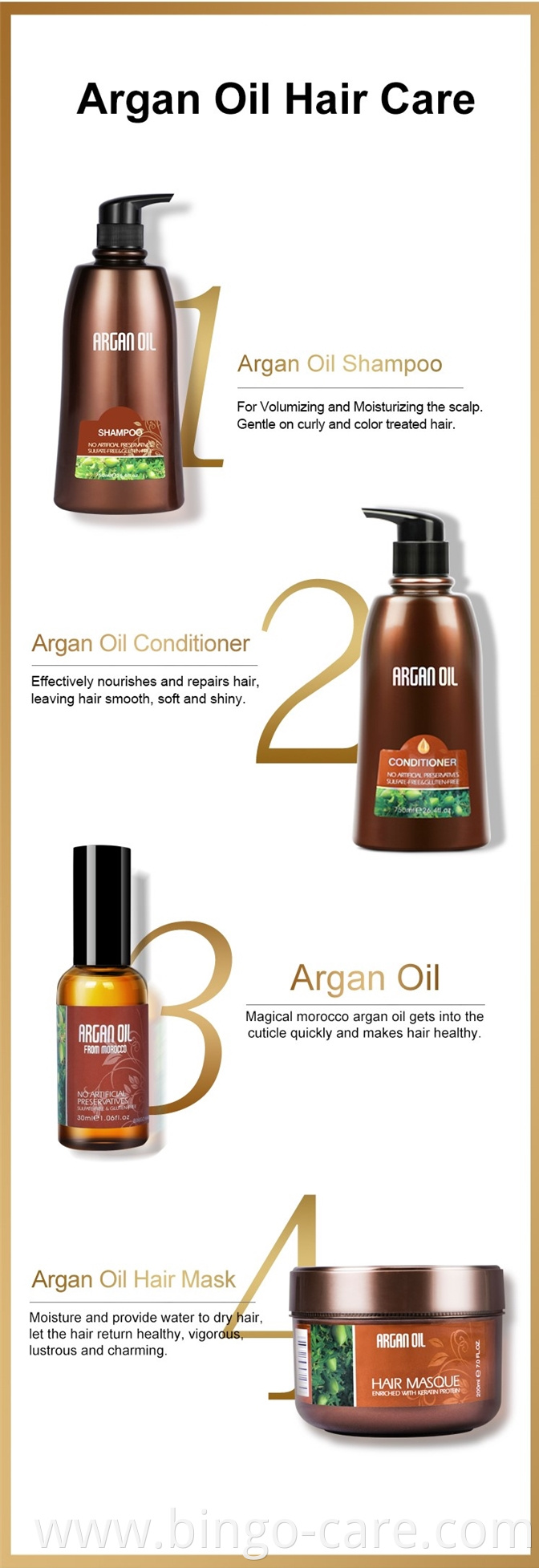 Wholesale private label free sample moroccan Argan oil sulfate-free deep cleansing shampoo 350ml/750ml